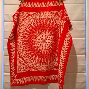 Chic red and white silk scarf (vintage)
